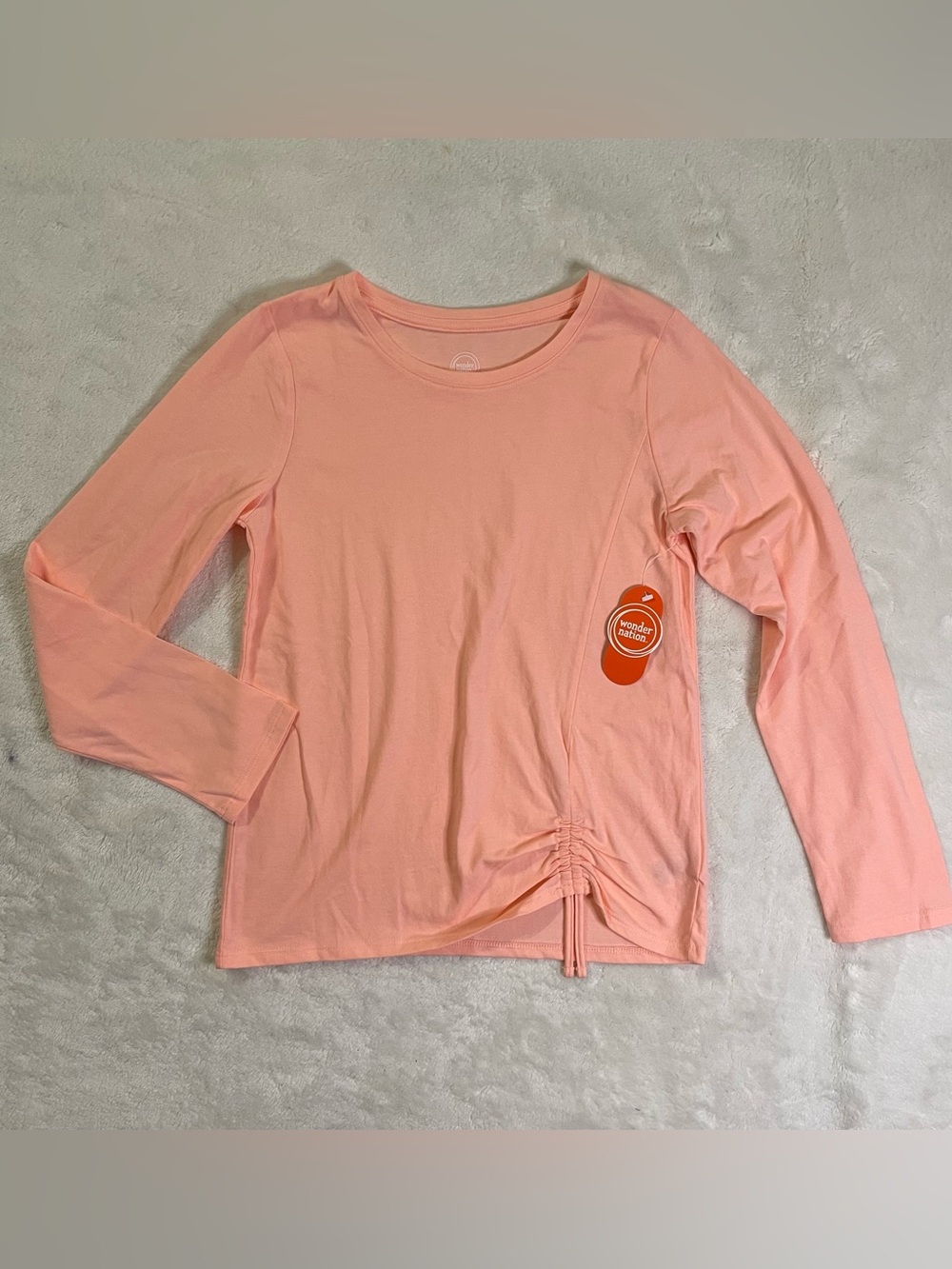 NWT Wonder Nation Peach Cotton Blend Long Sleeve size GIRLS Large